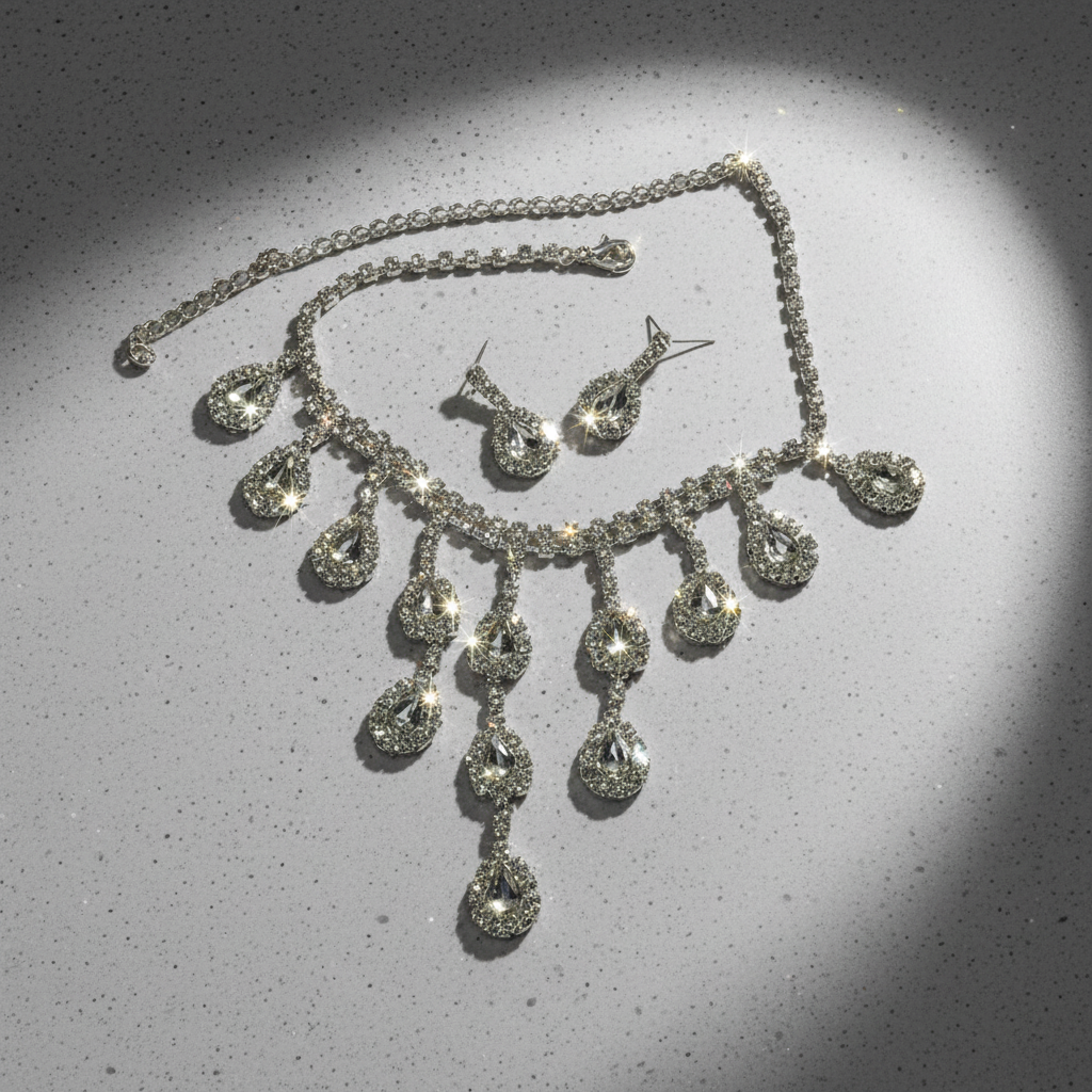 Parure en strass avec pendeloques nacrelune.com parure