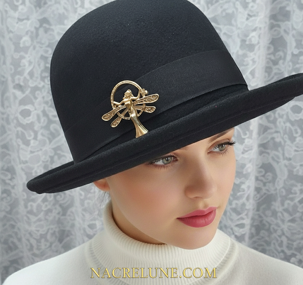 Broche dorée art nouveau NACRELUNE broche