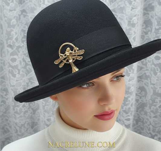 Broche dorée art nouveau NACRELUNE broche