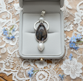 Pendentif en argent véritable avec perle fine et oeil du tigre bleu nacrelune.com pendentif