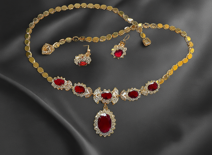 parure en zirconia imitation rubis NACRELUNE parure