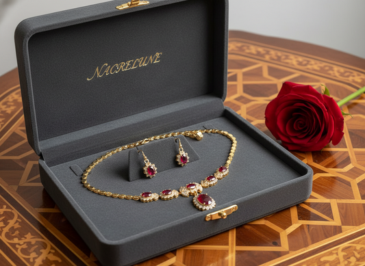 parure en zirconia imitation rubis NACRELUNE parure