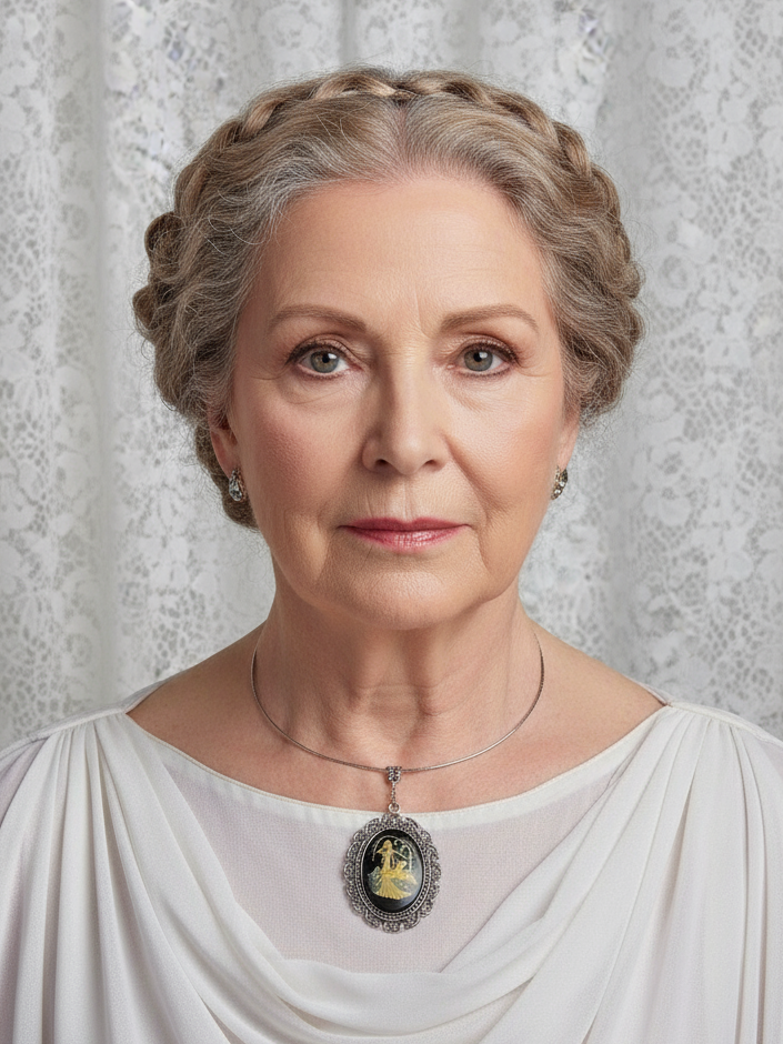 Grand pendentif camée représentant la déesse Diane auprès d’une biche. Couleur à choisir NACRELUNE pendentif