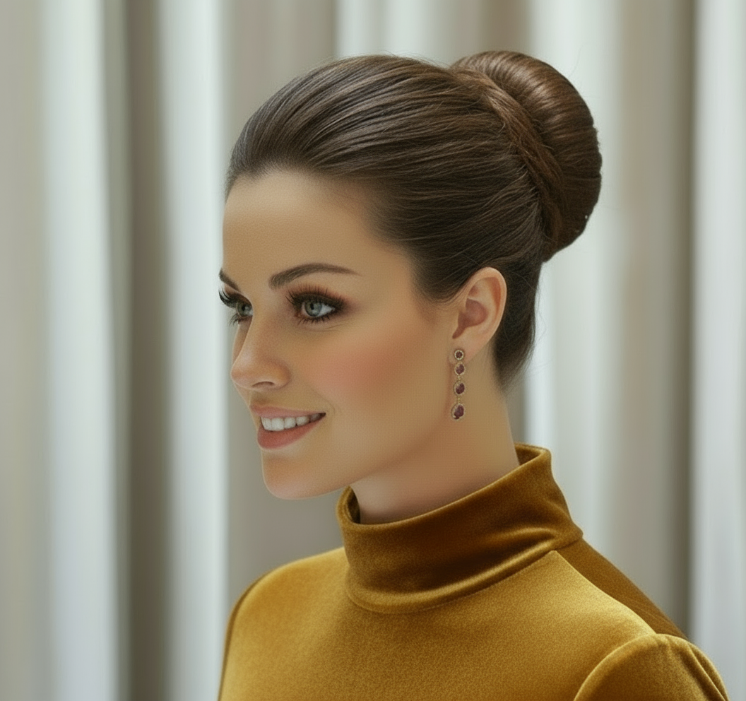 👑Boucles d’oreille clip vintage imitation rubis NACRELUNE