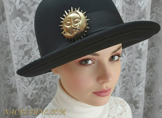 Broche dorée lune et soleil NACRELUNE broche