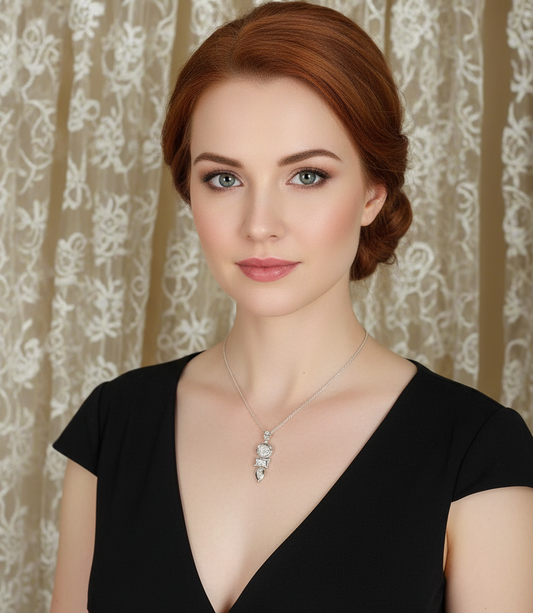 Pendentif en argent avec opale de synthèse NACRELUNE pendentif