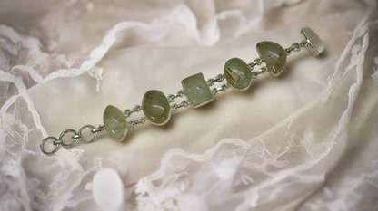 Bracelet en argent avec quartz rutiles dorés