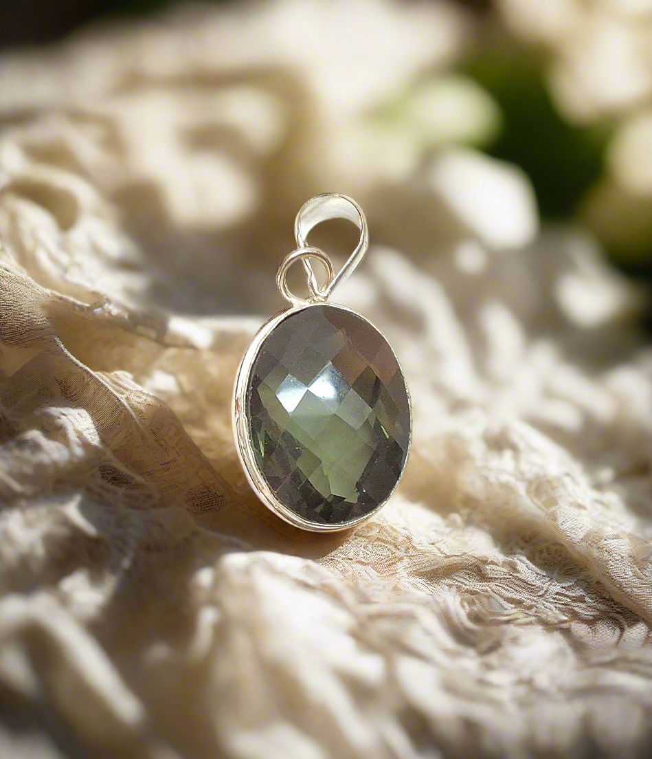 Pendentif en argent avec quartz fumé : choisissez votre modèle