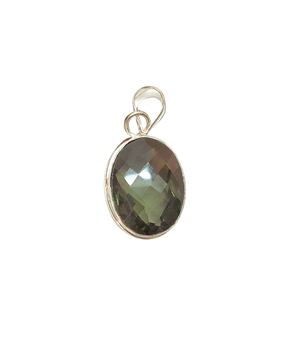 Pendentif en argent avec quartz fumé : choisissez votre modèle Modèle A nacrelune.com pendentif