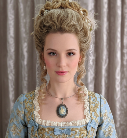 Grand pendentif camée représentant la déesse Diane auprès d’une biche. Couleur à choisir NACRELUNE pendentif