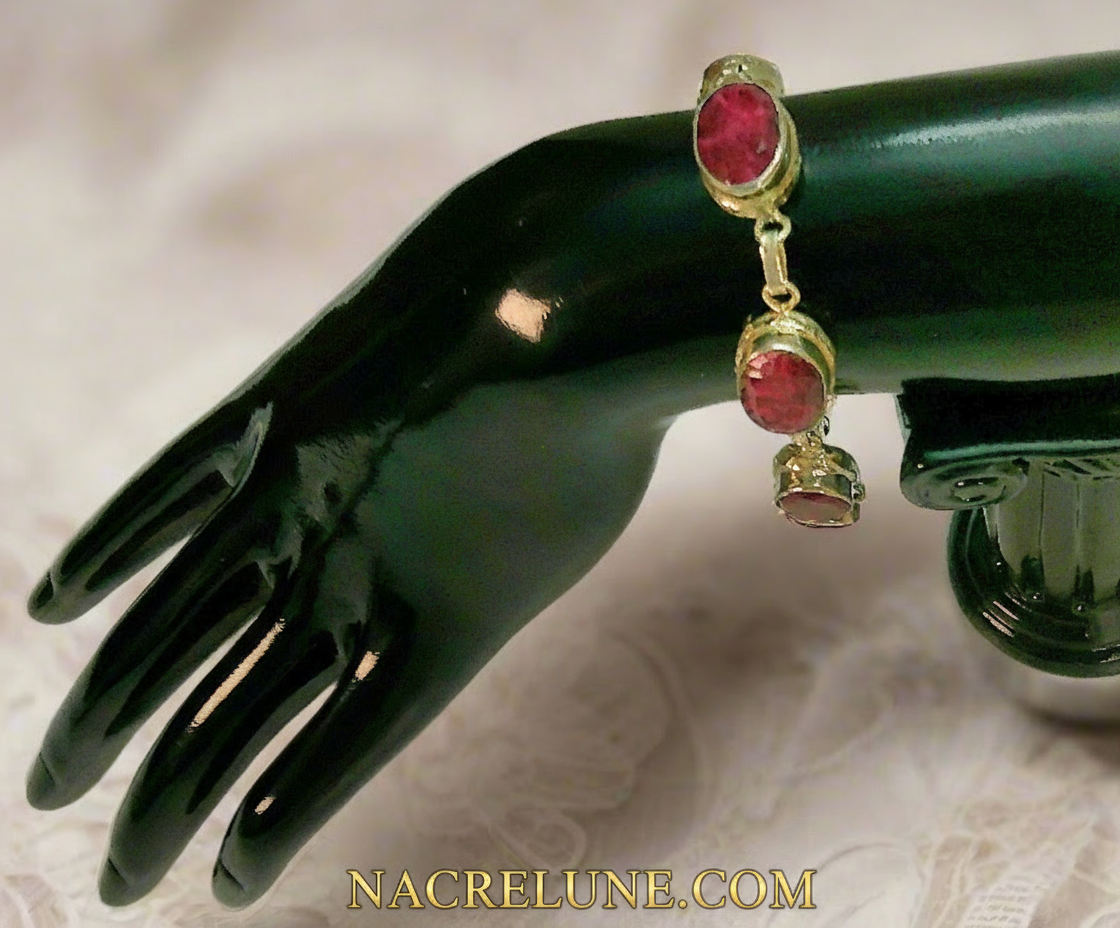 Bracelet en rubis facetté sur argent NACRELUNE bracelet