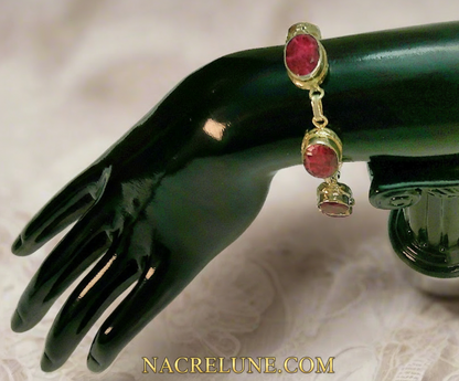 Bracelet en rubis facetté sur argent NACRELUNE bracelet