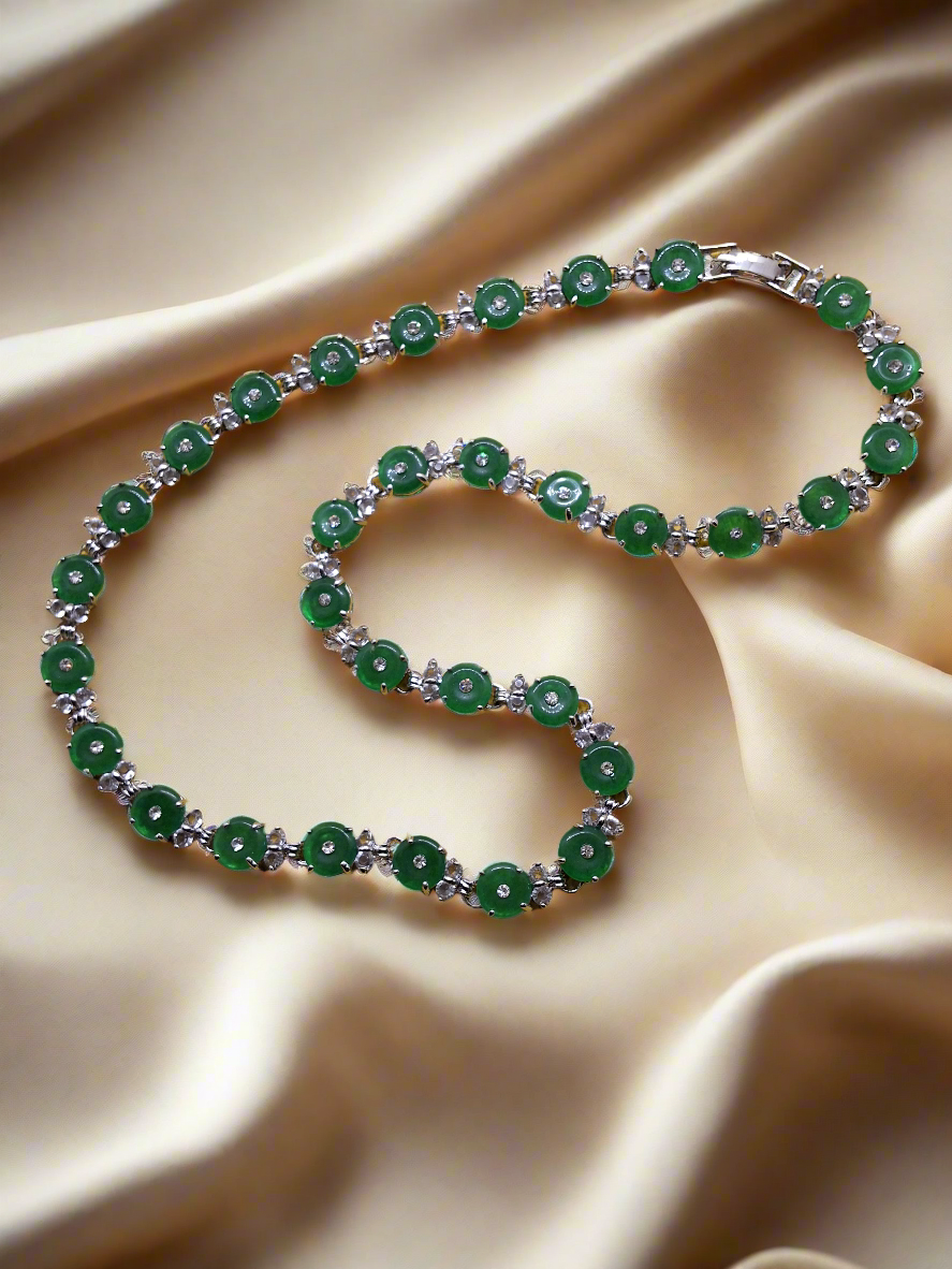 collier en zirconia imitation emeraudes et diamants nacrelune.com collier
