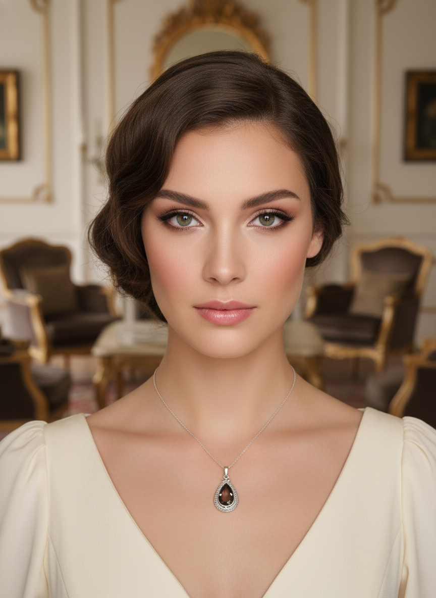 Pendentif en argent avec quartz fumé : choisissez votre modèle NACRELUNE pendentif