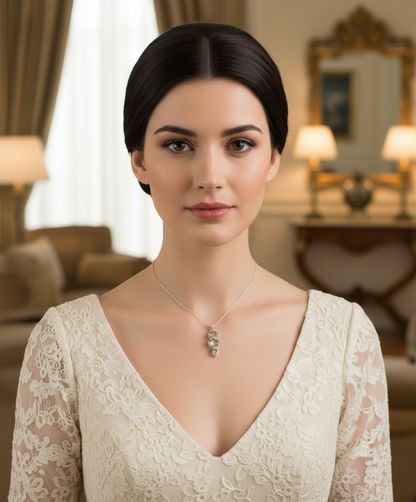 Pendentif en argent 925 avec citrines taillées NACRELUNE collier