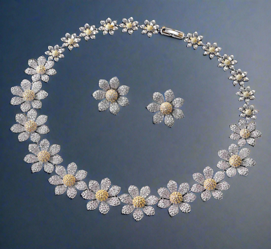 PRE COMMANDE : parure zirconia fleurs NACRELUNE parure