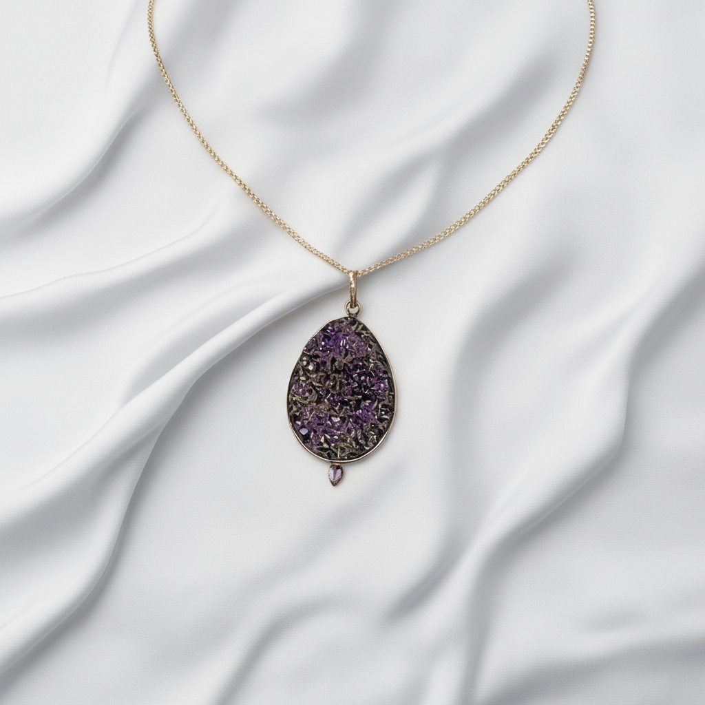 pendentif argent 925 avec titanite naturelle NACRELUNE collier