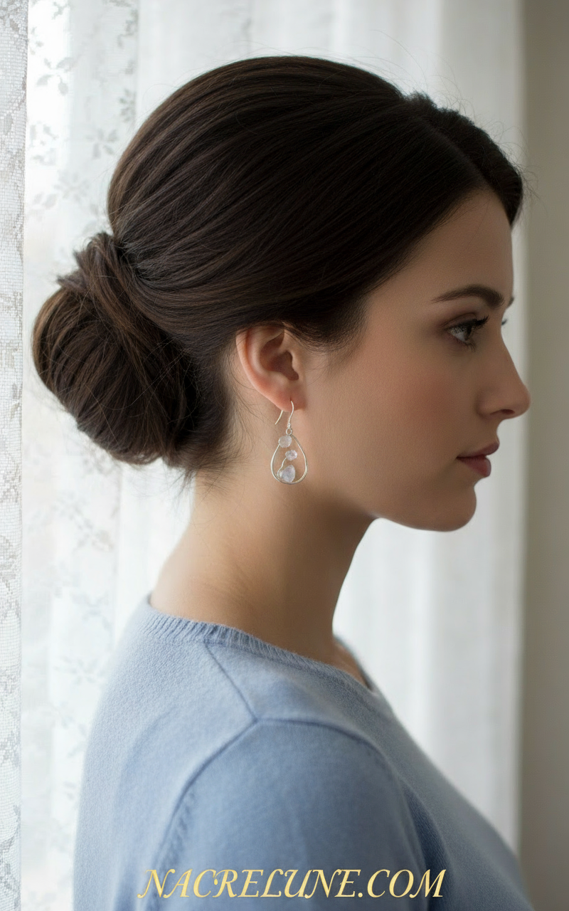 Boucles d’oreille en argent : sélectionnez vos pierres NACRELUNE boucles d'oreille