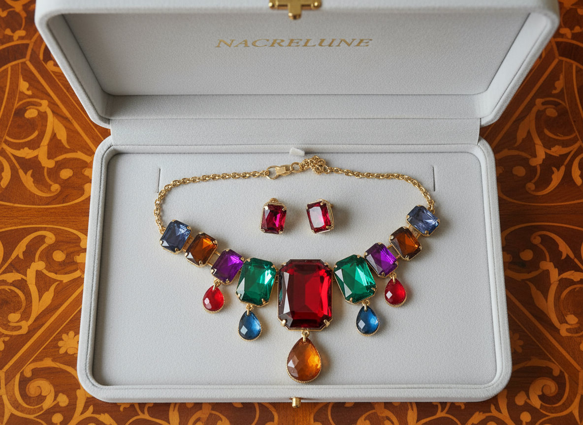 parure en strass multicolores Multicolore NACRELUNE parure