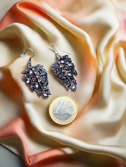 Pendientes fantasía hoja de strass BO34 BO35