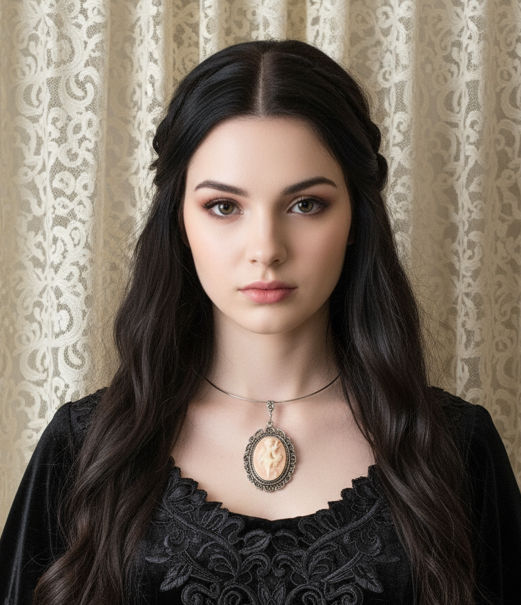 Grand pendentif camée en resine : couleur à choisir NACRELUNE pendentif