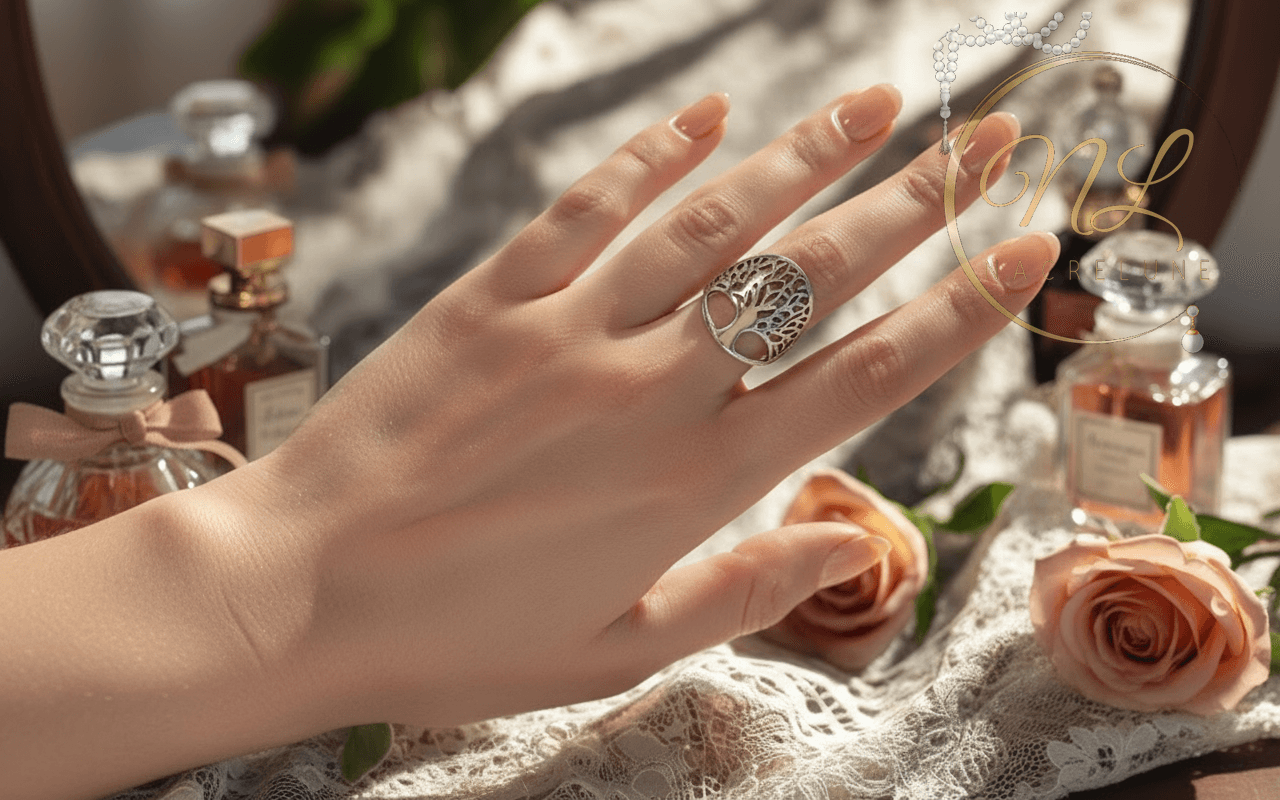 Bague en argent en forme d’arbre nacrelune.com Bague
