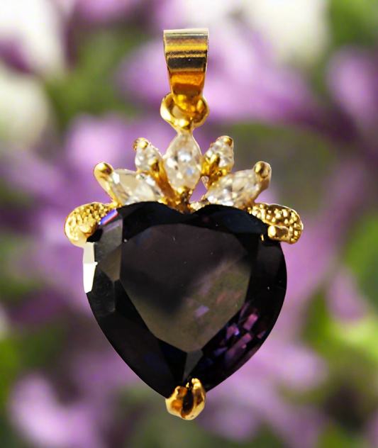 Pendentif coeur zirconia (Violet) C169