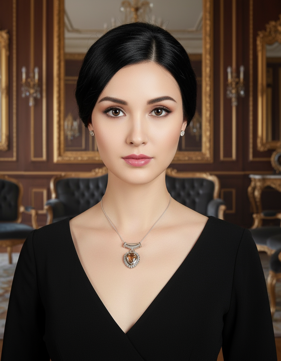 pendentif en argent en forme de coeur avec topaze nacrelune.com pendentif