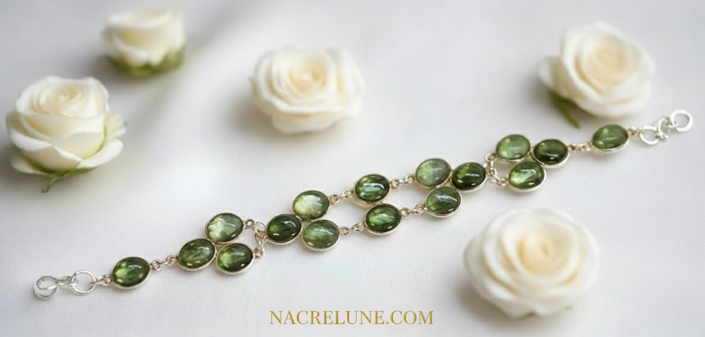 Bracelet en argent avec labradorites nacrelune.com bracelet