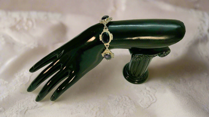 Bracelet en argent avec améthystes taillées ch pierre 14X10mm
