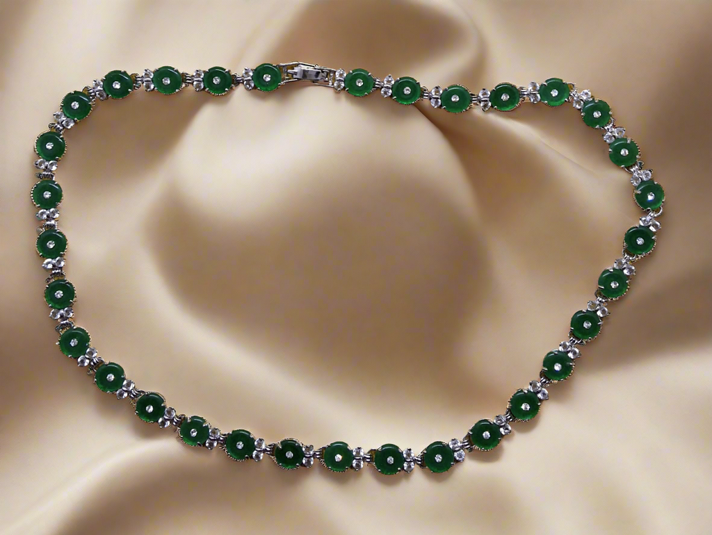 collier en zirconia imitation emeraudes et diamants nacrelune.com collier