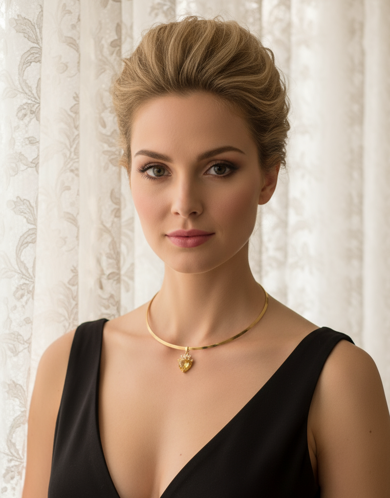 Pendentif en zirconia imitation en forme de coeur: choisissez votre couleur NACRELUNE pendentif