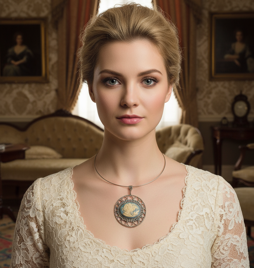 Grand pendentif camée en résine imitant le style ancien, choisissez votre couleur NACRELUNE pendentif