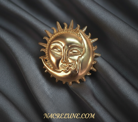 Broche dorée lune et soleil NACRELUNE broche