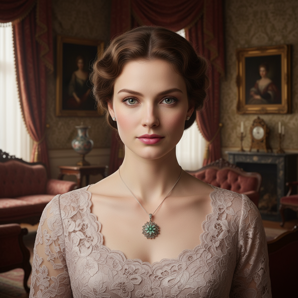 Pendentif en argent 925 avec marcassites et émeraudes NACRELUNE pendentif