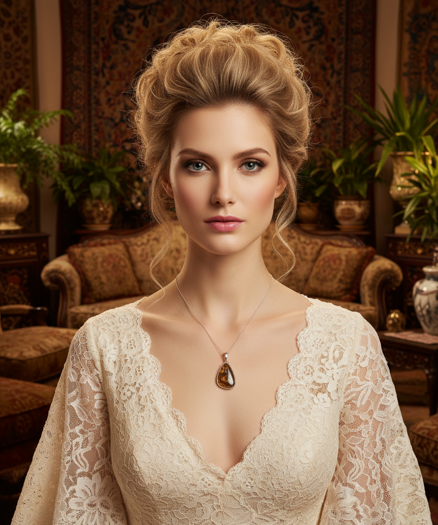 Pendentif en argent 925 avec opale brute dans sa roche mère NACRELUNE pendentif