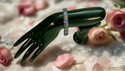 Bracelet en argent avec cyanites polies NACRELUNE bracelet