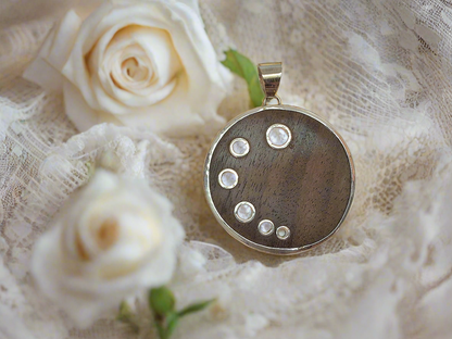 pendentif argent 925 et bois naturel