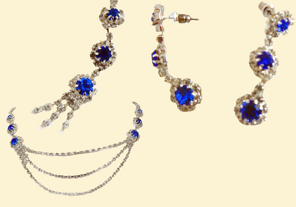 Small royal blue rhinestone set P32