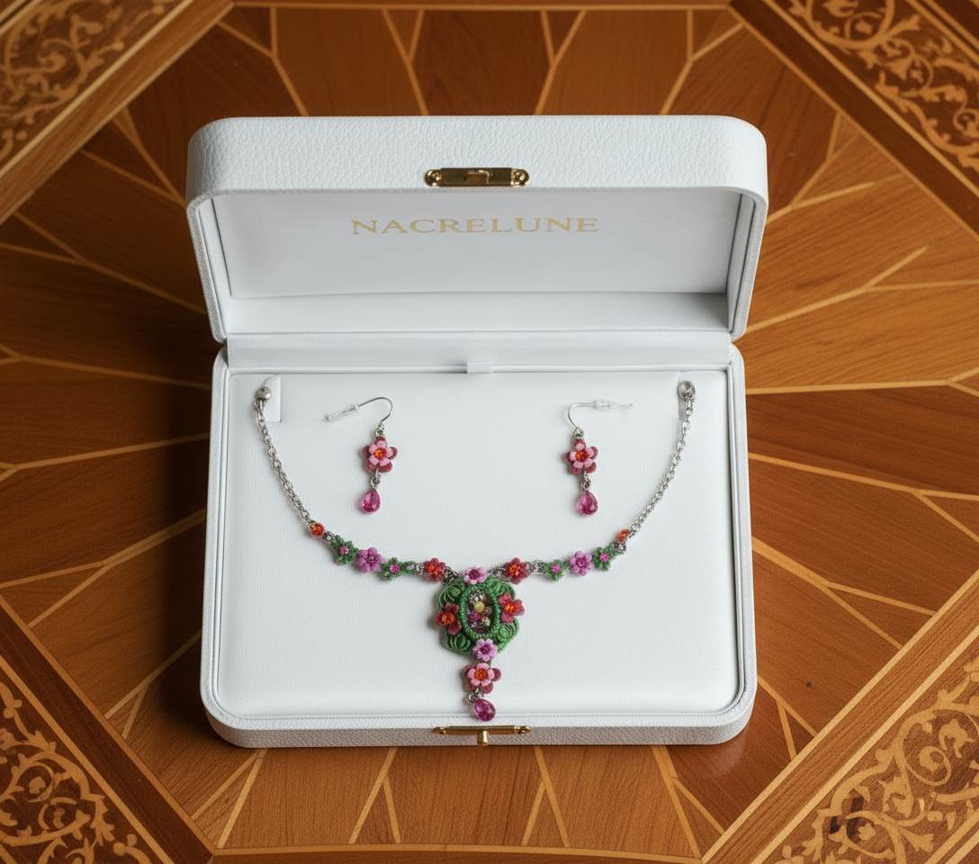 Parure fleurs nacrelune.com parure