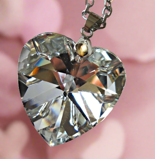 Collier cristal coeur avec chaine C201