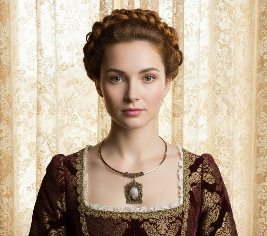 Petit pendentif camée style Versailles NACRELUNE pendentif