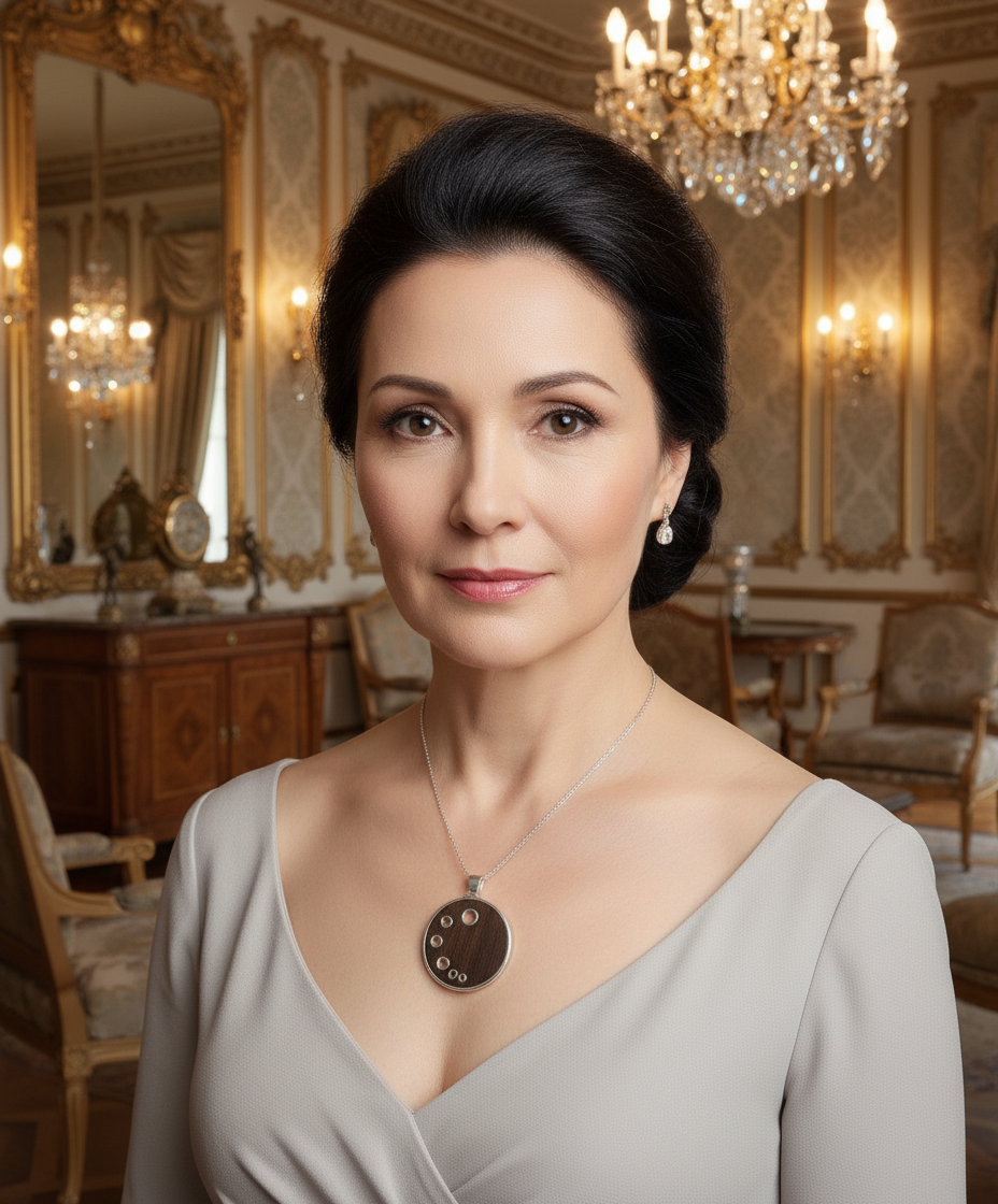 pendentif argent 925 et bois naturel NACRELUNE collier