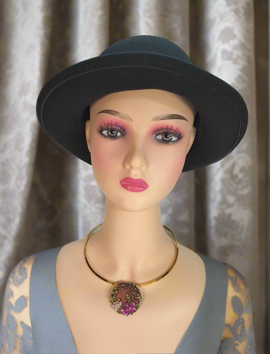 Pendentif en émail fleur, choisissez votre couleur