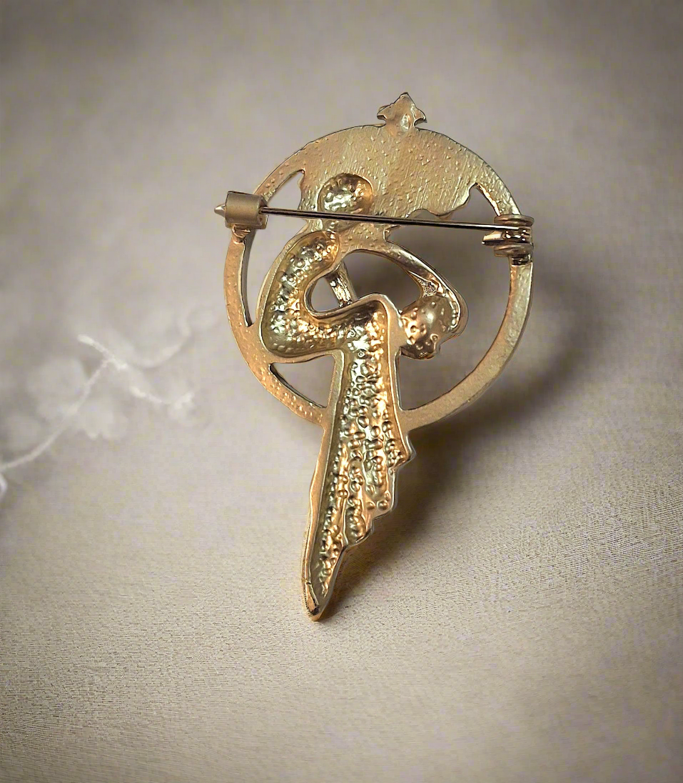 Broche art nouveau avec perle nacrelune.com broche