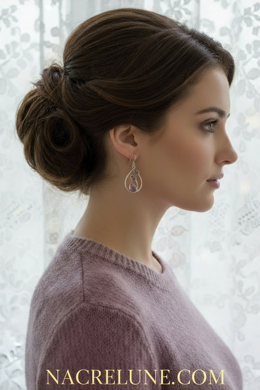 Boucles d’oreille en argent : sélectionnez vos pierres NACRELUNE boucles d'oreille