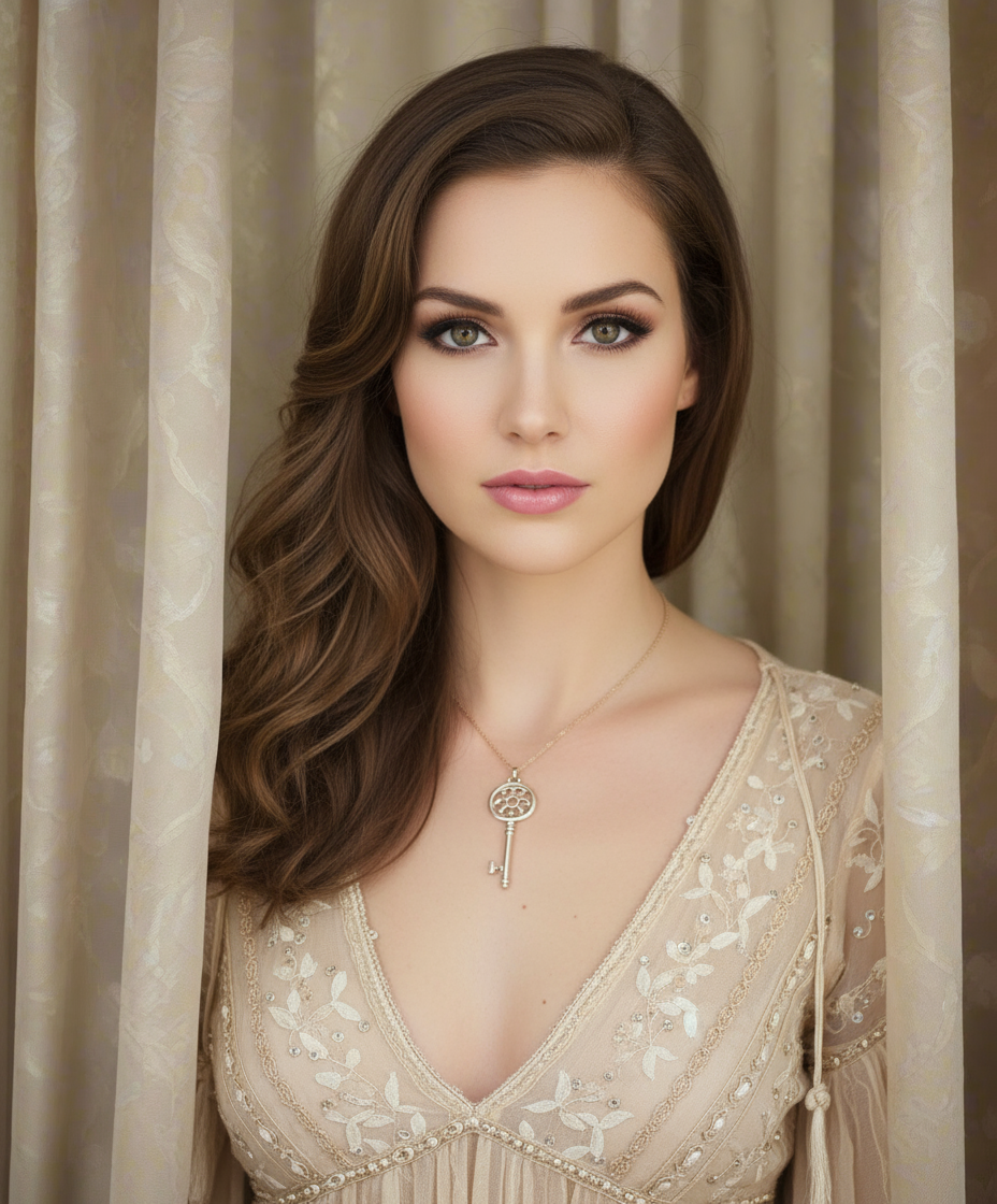 Clé pendentif en argent 925 NACRELUNE pendentif