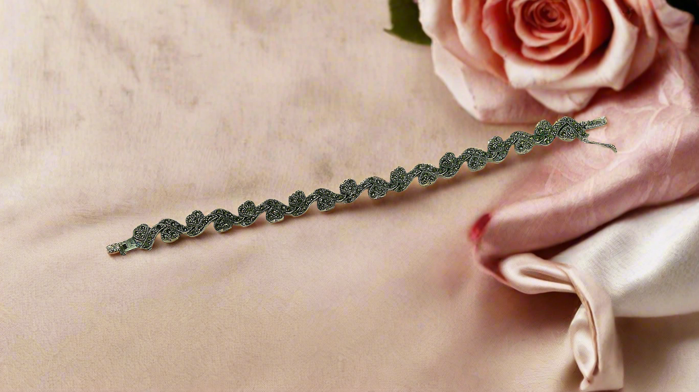 Bracelet en argent et marcassites