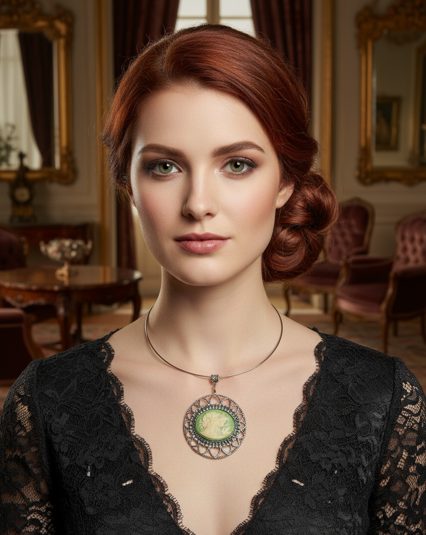 Grand pendentif camée en résine imitant le style ancien, choisissez votre couleur NACRELUNE pendentif