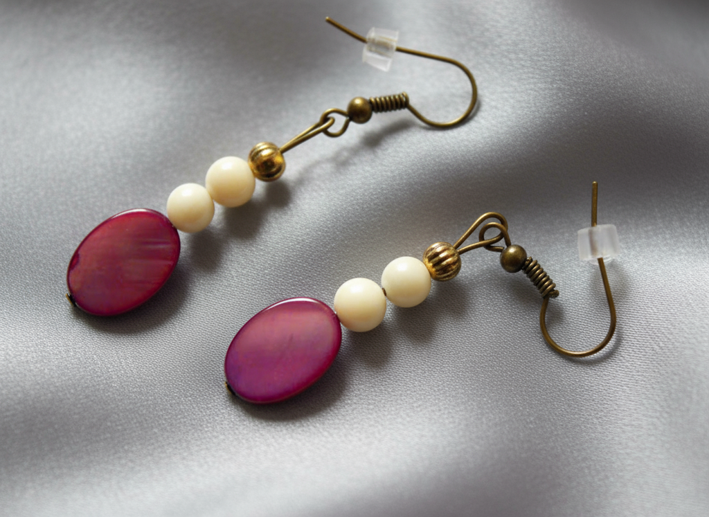 Parure en perles pastilles de nacre nacrelune.com parure